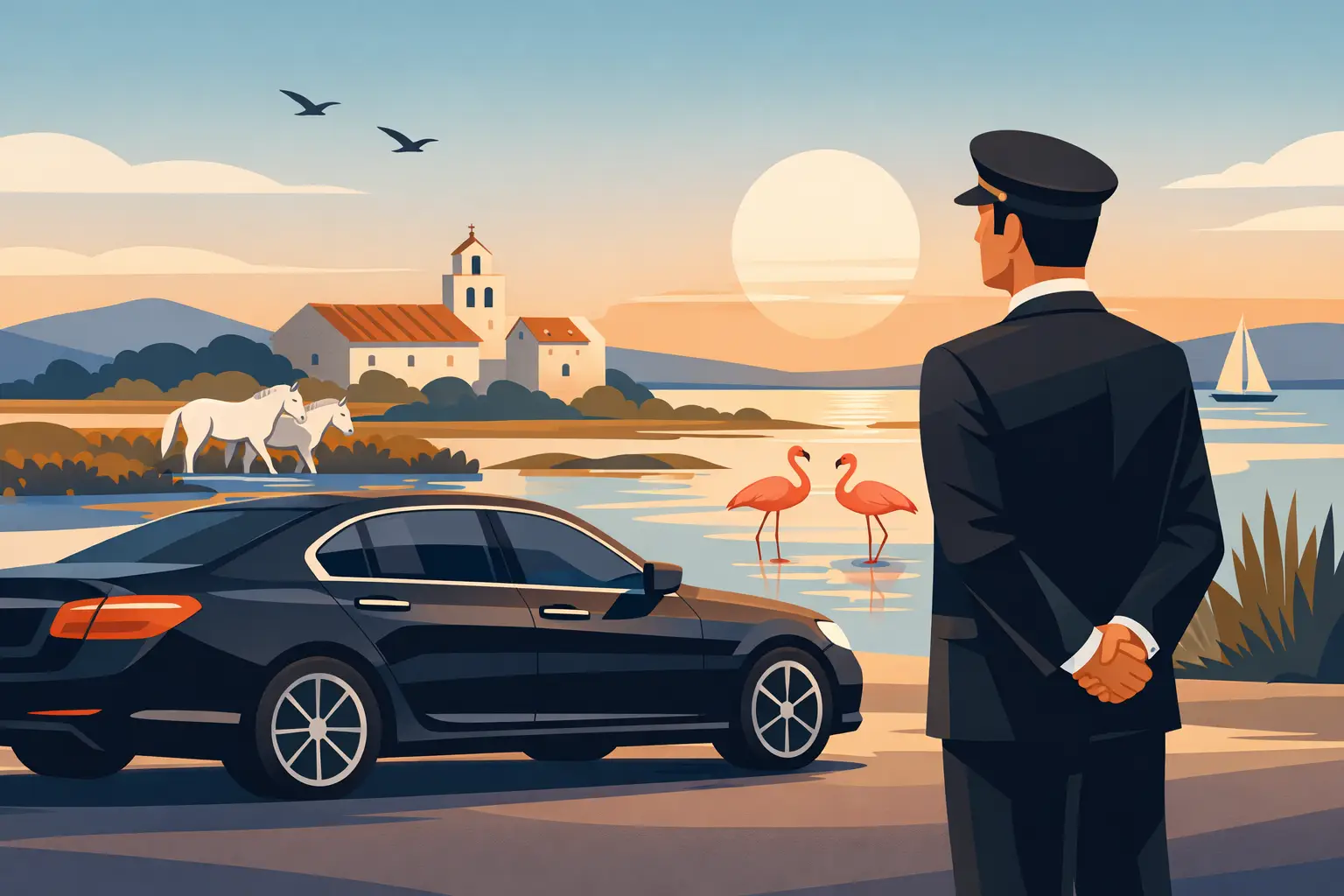 Chauffeur privé Camargue haut de gamme