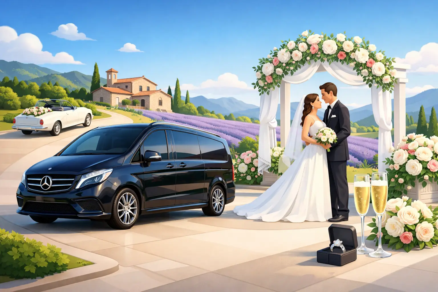 Chauffeur privé mariage en Provence