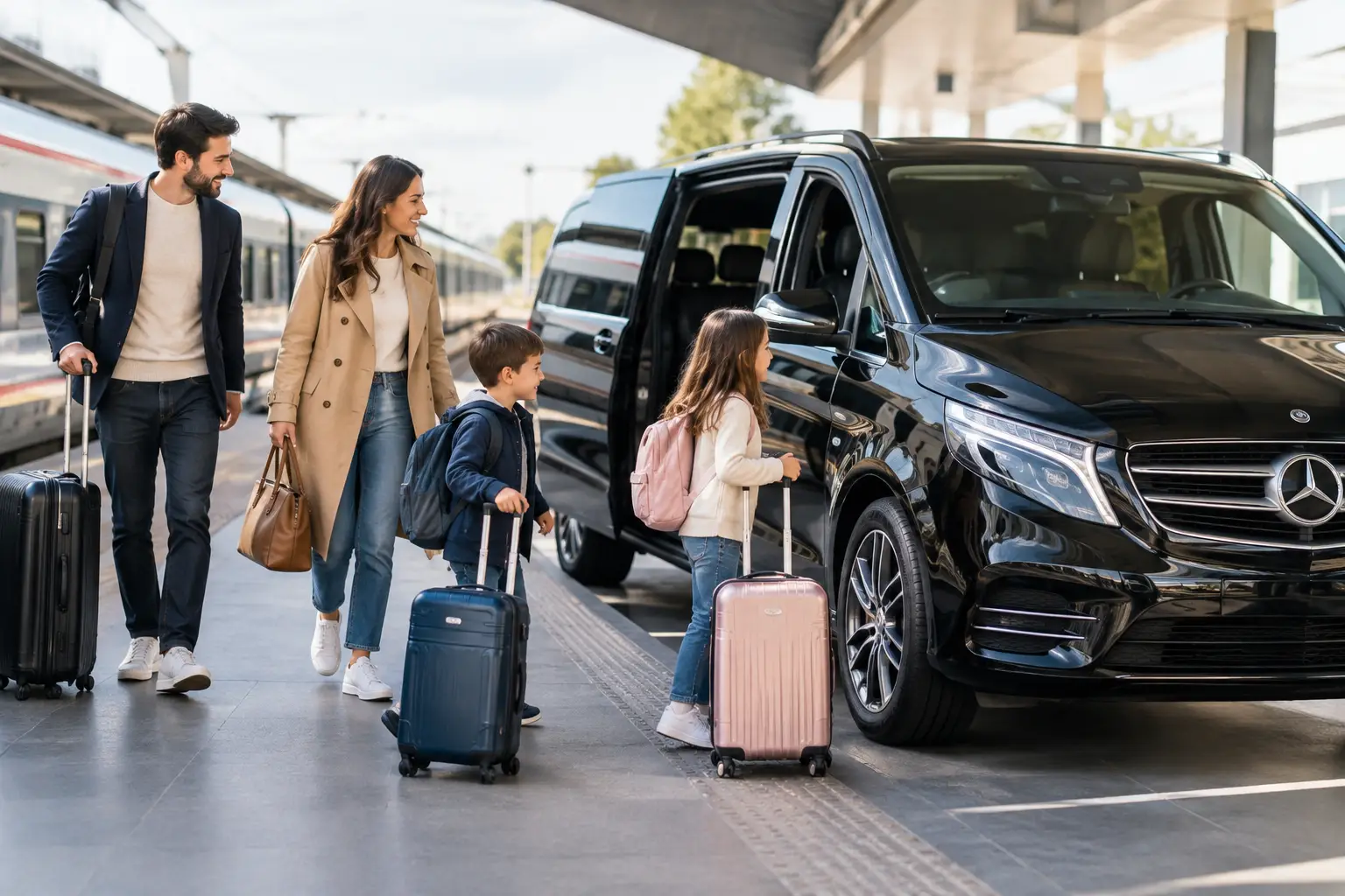 Transfert gare famille pour voyager sereinement